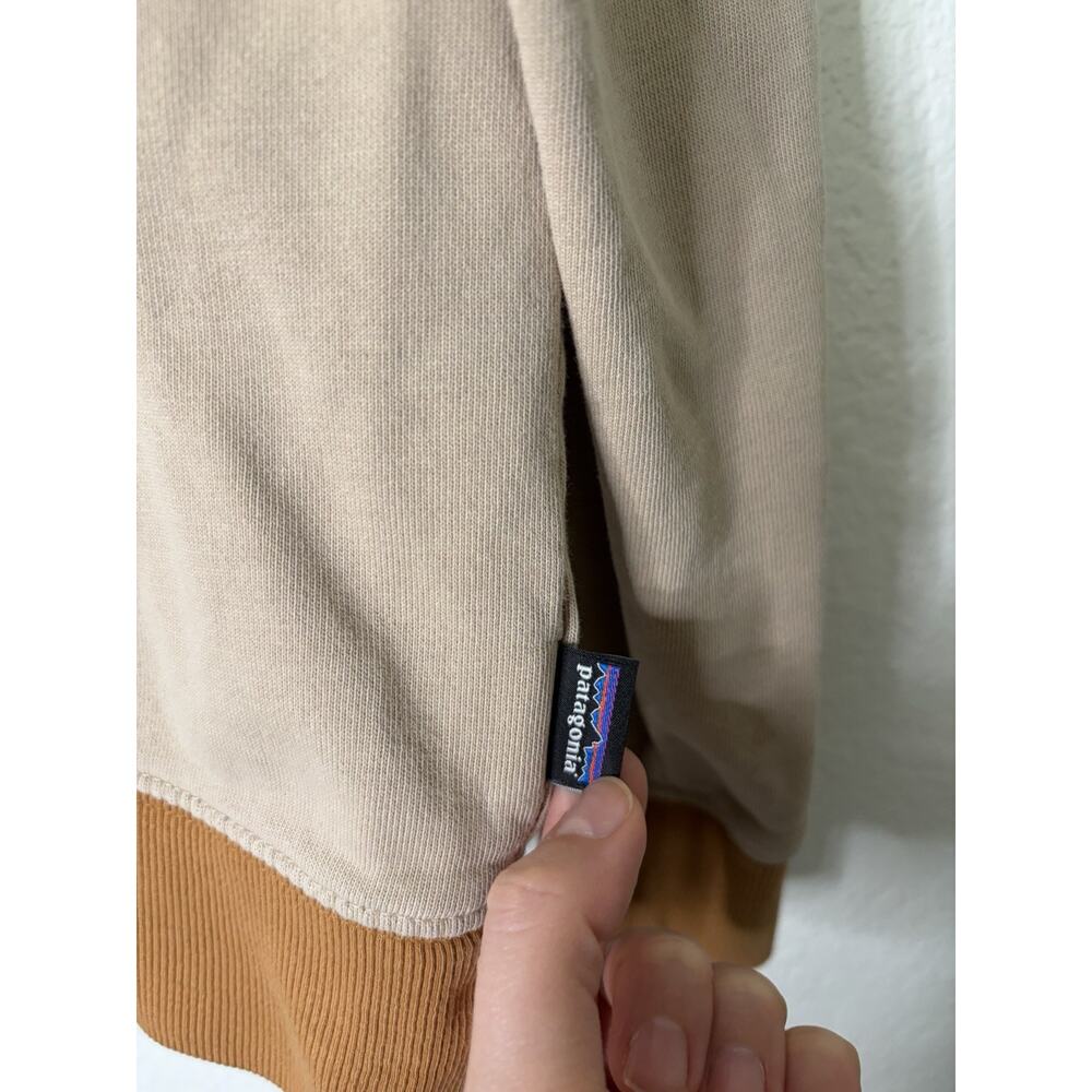 Patagonia Organic Cotton Crewneck Sweatshirt Two-Tone Tan Women's Size Small - Picture 3 of 4